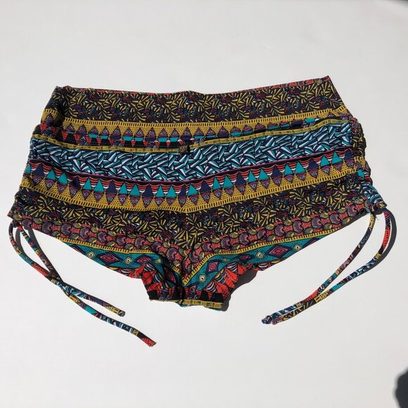 la Vie en Rose Aqua Mid Rise Geometric Print Bikini Bottoms Multi Colors Size S - Picture 4 of 9